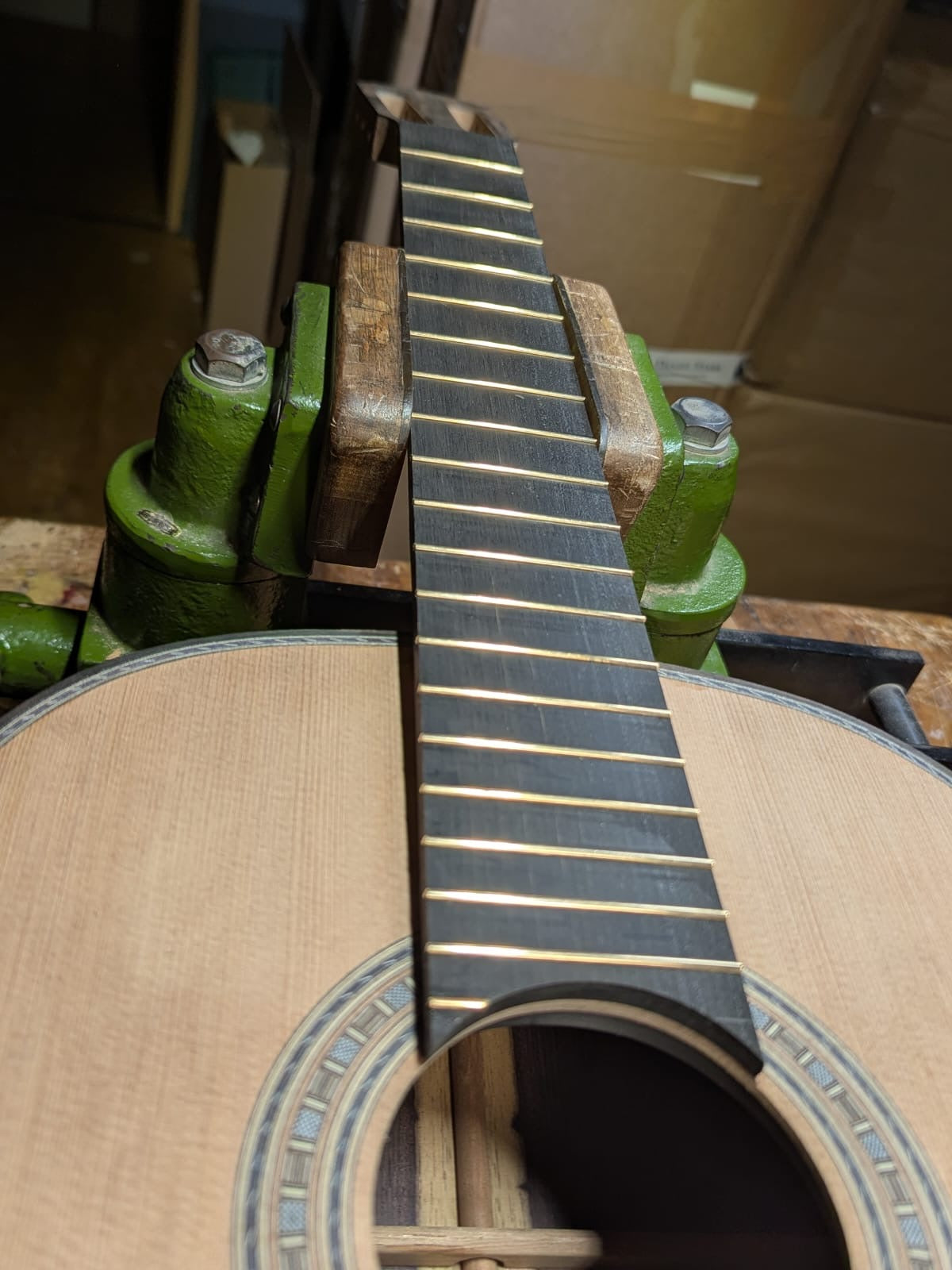 Frets dressed and gleaming