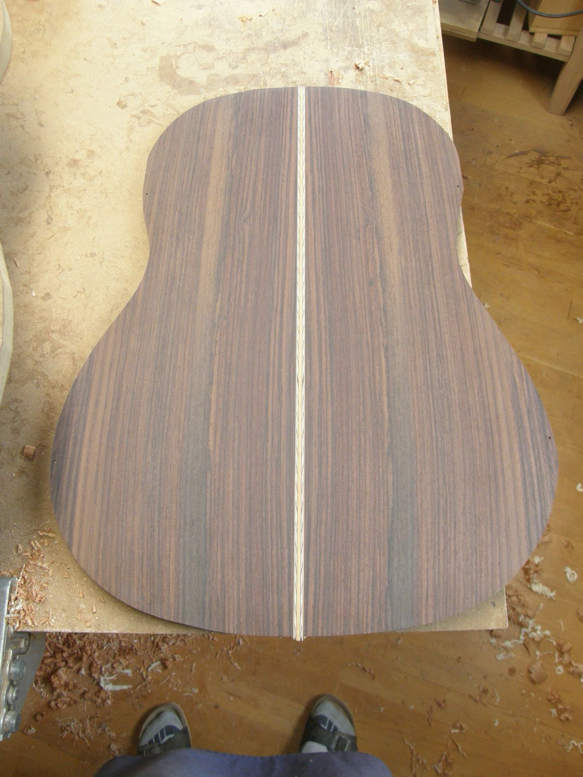 The back joined around its decorative center strip